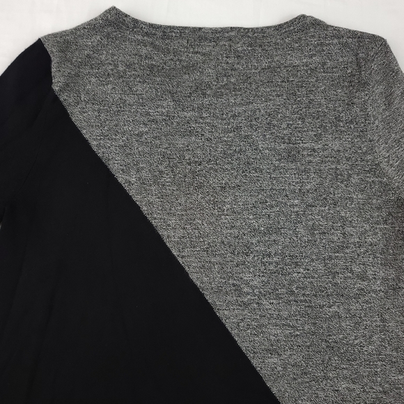 Calvin Klein Sweater Womens Small Asymmetric Tunic Color Block Black Gray - Picture 10 of 10